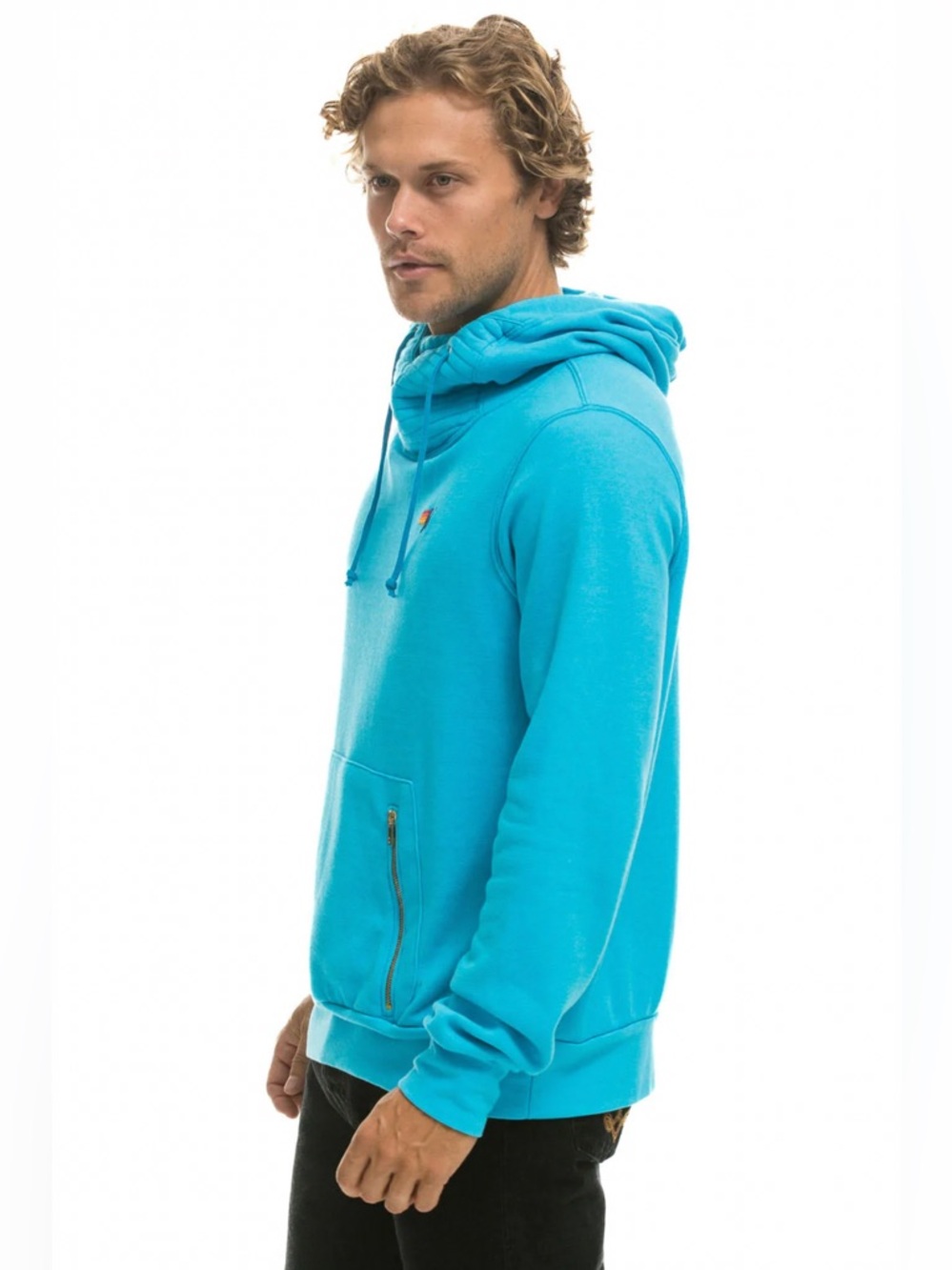 Aviator Nation | Ninja Pullover Hoodie | XS | Neon Blue - Picture 5 of 12